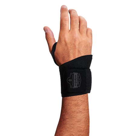 Ergodyne Wrist Wrap Support Thumb Loop, Neoprene, Black 425